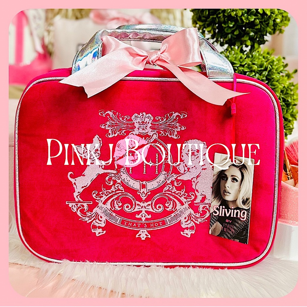 💗💄{Paris Hilton} Beautiful Bright Pink Bling Travel Toiletry Bag | Makeup Case!
